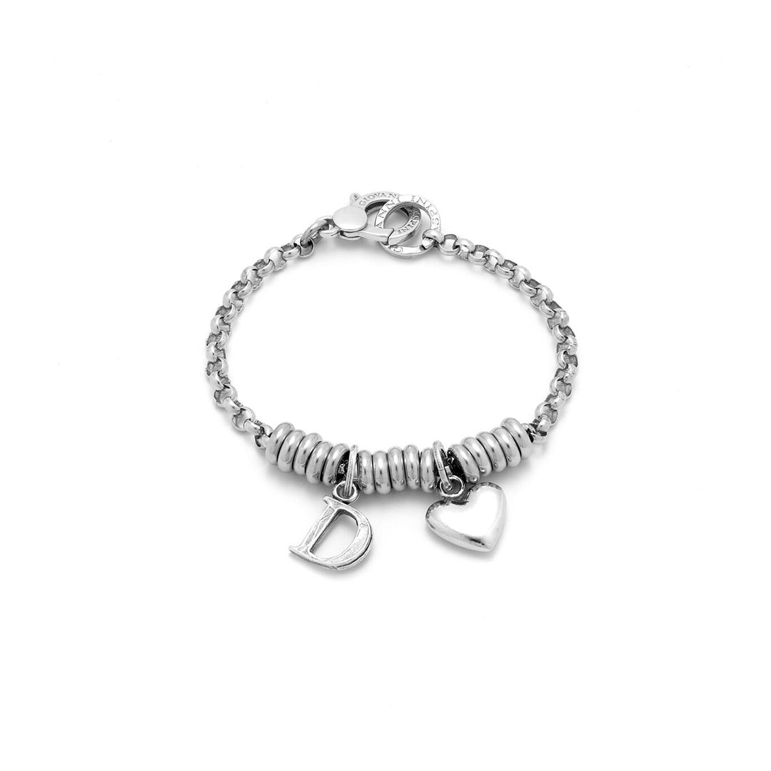 Giovanni Raspini Heart and Letter D silver bracelet X01894