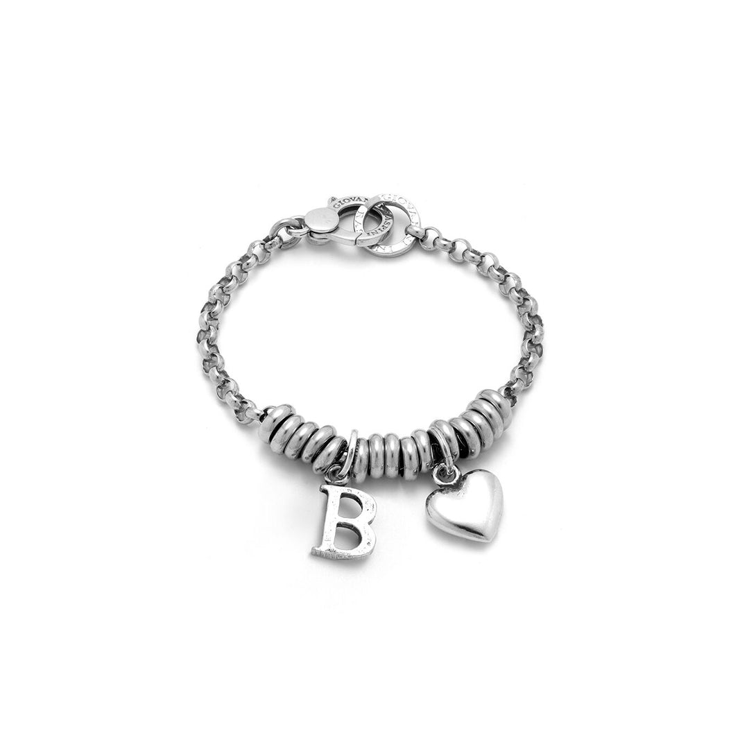 Giovanni Raspini Heart and Letter B bracelet in silver X01896