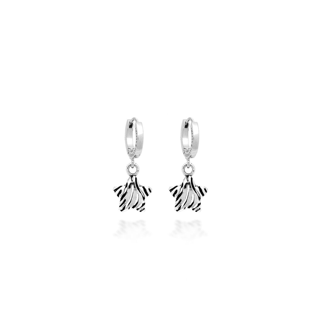 Giovanni Raspini Huggie Star Zebra Earrings silver X01898