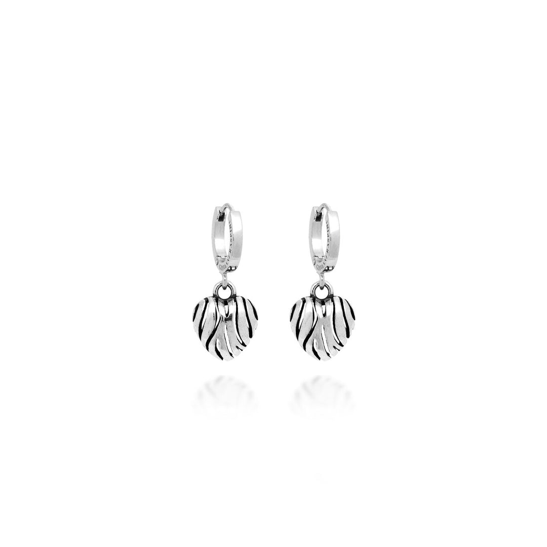 Giovanni Raspini Huggie Heart Zebra Earrings silver X01901