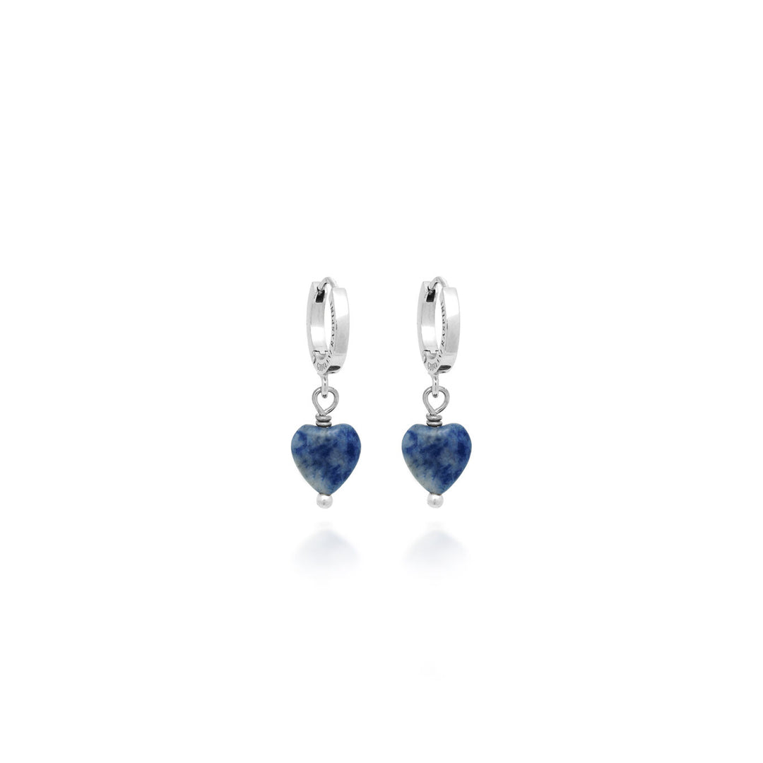Giovanni Raspini Huggie Heart Sodalite Earrings silver X01902