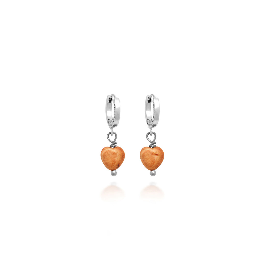 Giovanni Raspini Huggie earrings in Paesena stone silver X01906