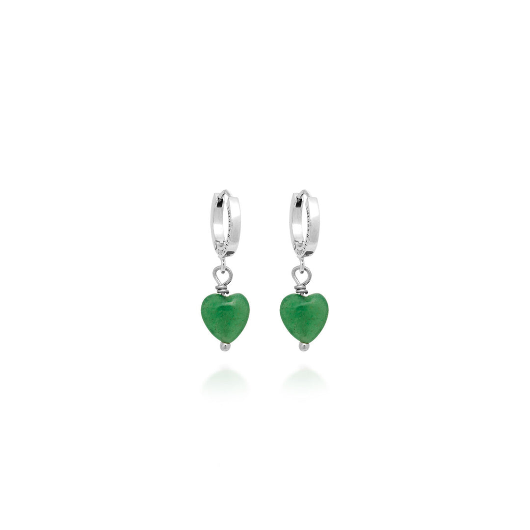 Giovanni Raspini Green Aventurine Huggie Earrings silver X01908