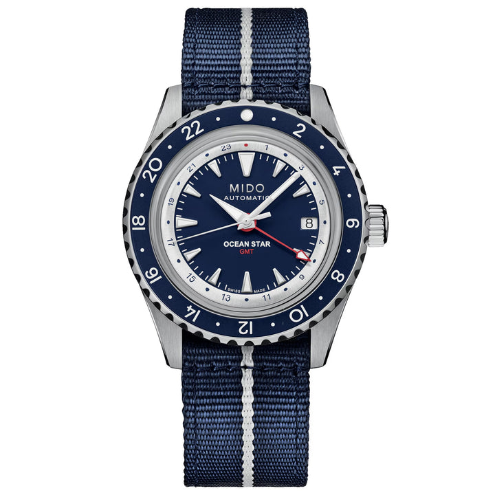 Mido watch Ocean Star GMT special edition 40mm blue automatic steel M026.829.18.041.00