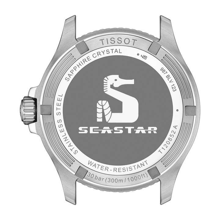 Tissot Seastar 1000 GMT वॉच 40 मिमी ब्लैक क्वार्ट्ज स्टील फिनिश PVD गोल्ड गोल्ड T120.852.22.051.00