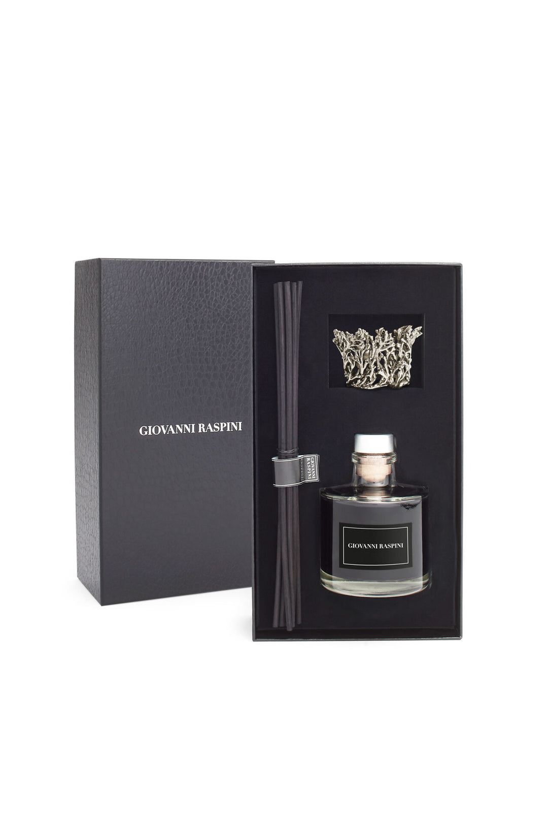 Giovanni Raspini Coralli Diffuser - Nero Divino home fragrance with white bronze decoration - XB0153