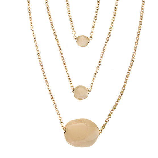 Federica Rossi multi-strand necklace 3 Stone bronze PVD finish 18kt gold FR.CO.27