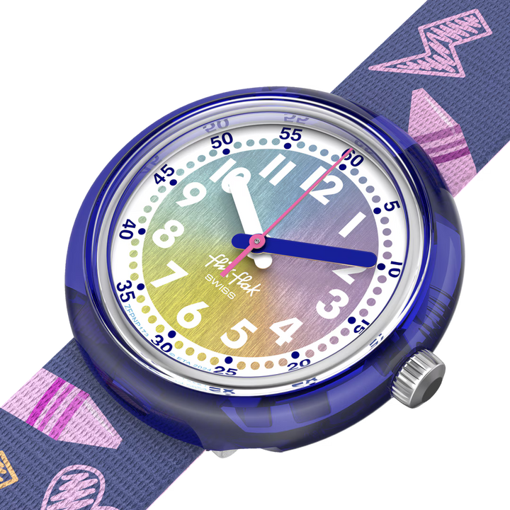 Flik Flak watch RAINBOW CRAYONS Classroom Creations 32mm FPNP173