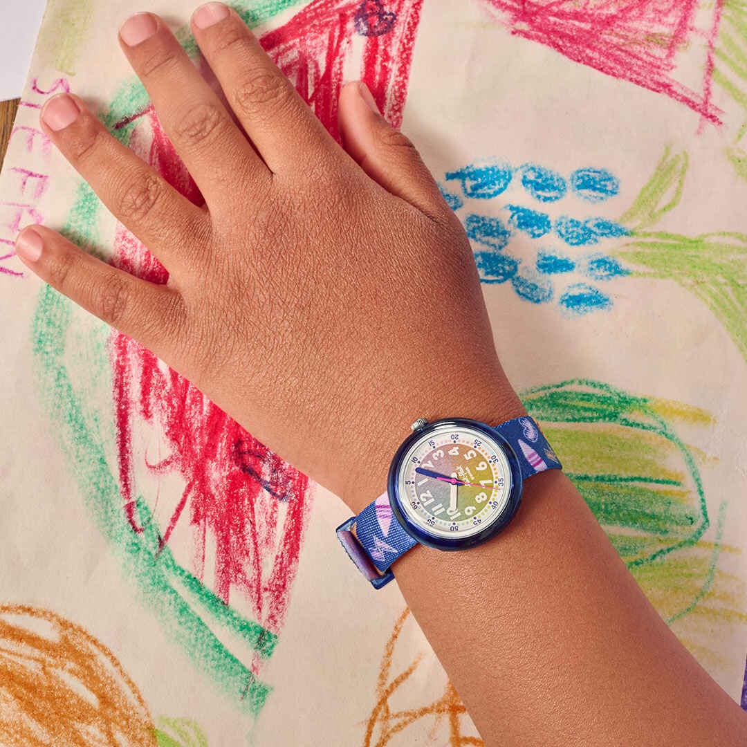 Flik Flak watch RAINBOW CRAYONS Classroom Creations 32mm FPNP173