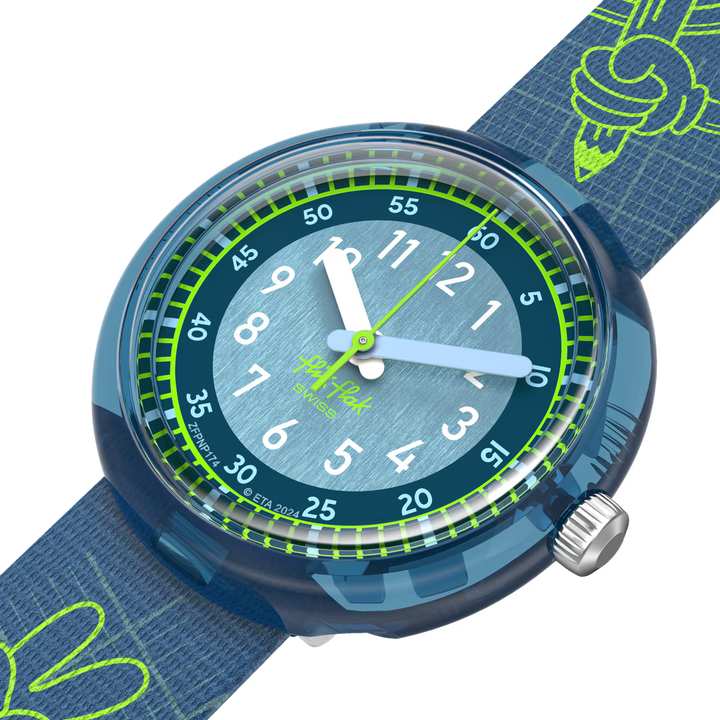 Flik Flak CODE TALK Power Time 32mm watch FPNP174