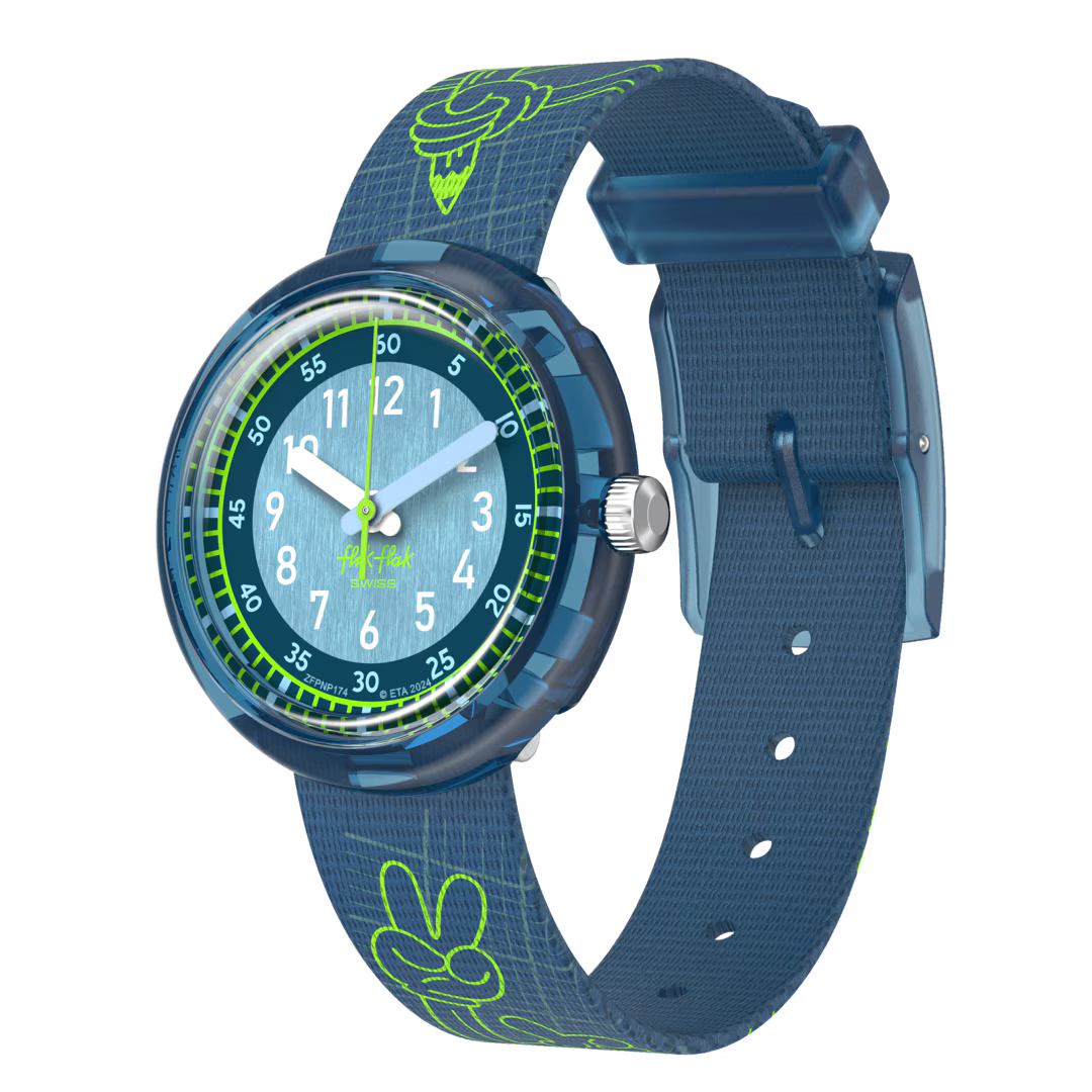 Flik Flak CODE TALK Power Time 32mm watch FPNP174