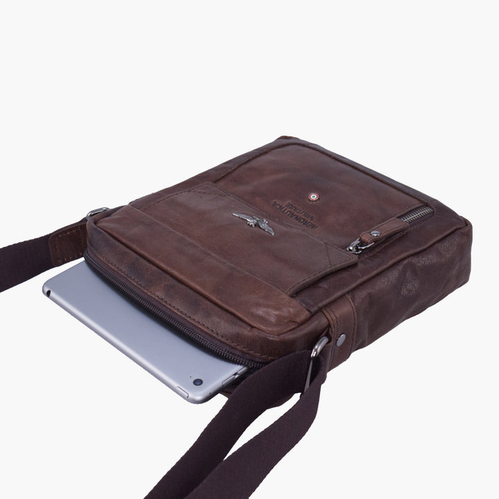 Aeronautica Militare Vintage AM303-MO medium tablet holder shoulder strap