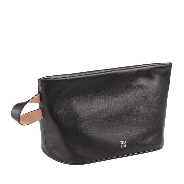 DUDU Beauty Case for Women and Men in Leather with Zip, Large Toiletry Bag in Bright Colors, Ideal for Travel, Gym, Spa, Water-Repellent Interior