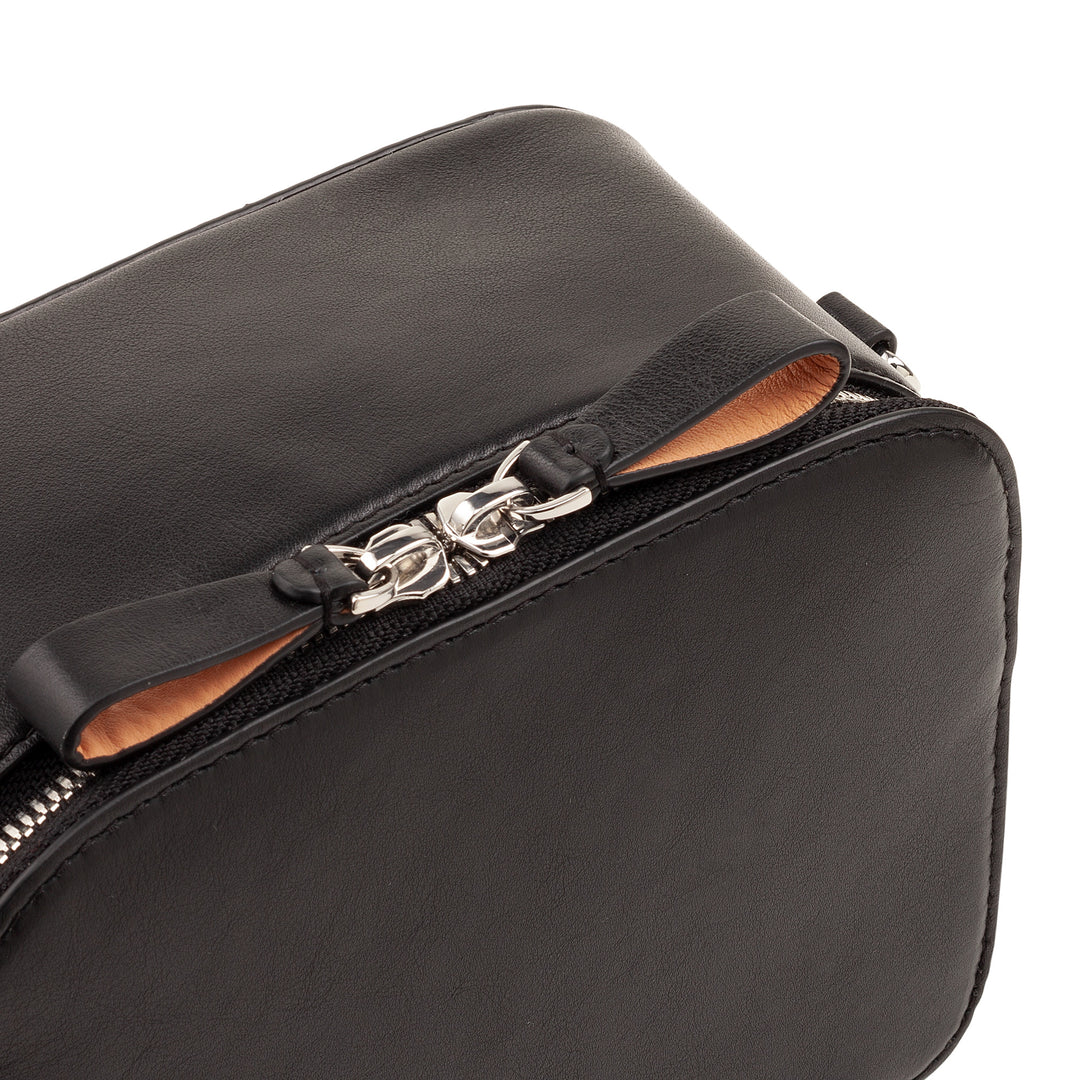 DUDU BRAKE BROW BAG SMALL IN LEATHER, BAG room with double shoulder strap, zipper closure, elegant compact design bag