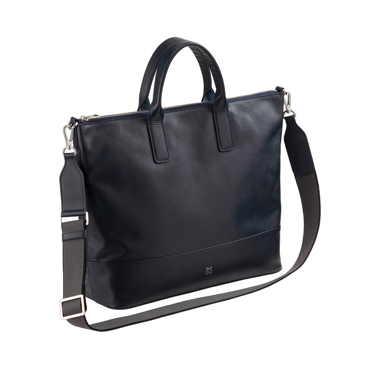 DUDU shoulder bag shoulder elegant woman in real leather, handbag with two handles and zip zipper