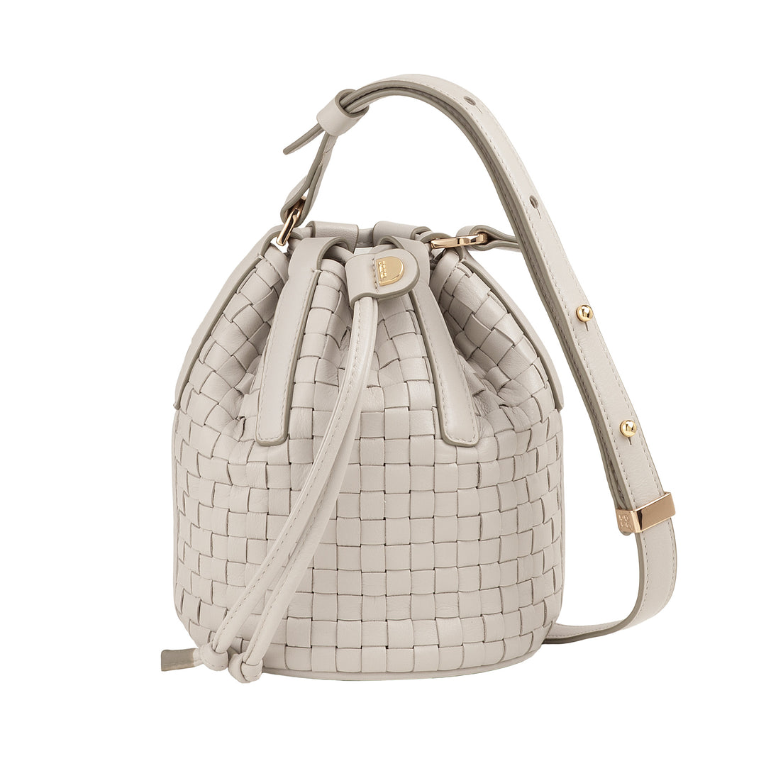 DUDU Woven Leather Bucket Bag - Small Women&