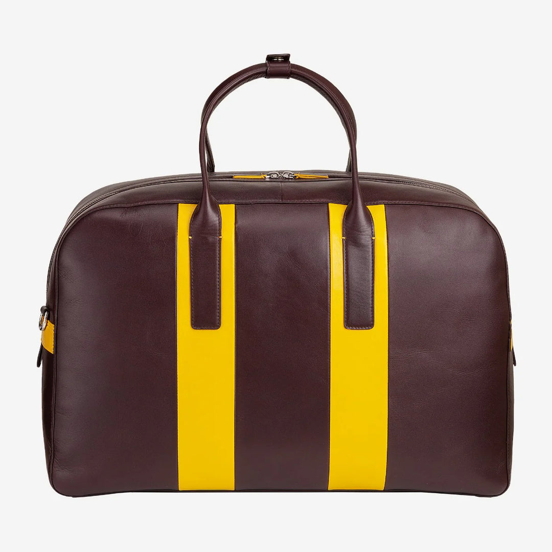 DUDU Leather Travel Shoulder Bag, Weekend Gym Bag for Men Women 32L Large, 49cm Weekender Travel Bag