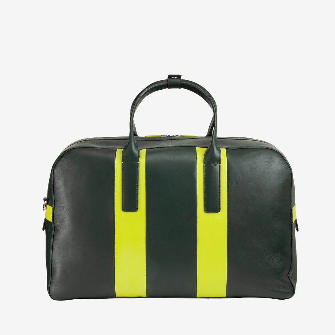 DUDU Leather Travel Shoulder Bag, Weekend Gym Bag for Men Women 32L Large, 49cm Weekender Travel Bag