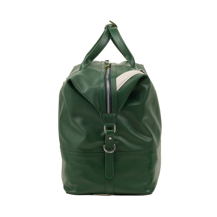 DUDU Leather Tennis Gym Duffel Bag, 28 Litres, Limited Edition, Detachable Shoulder Strap, Zip Closure, Weekender for Travel, Leather Sports Bag