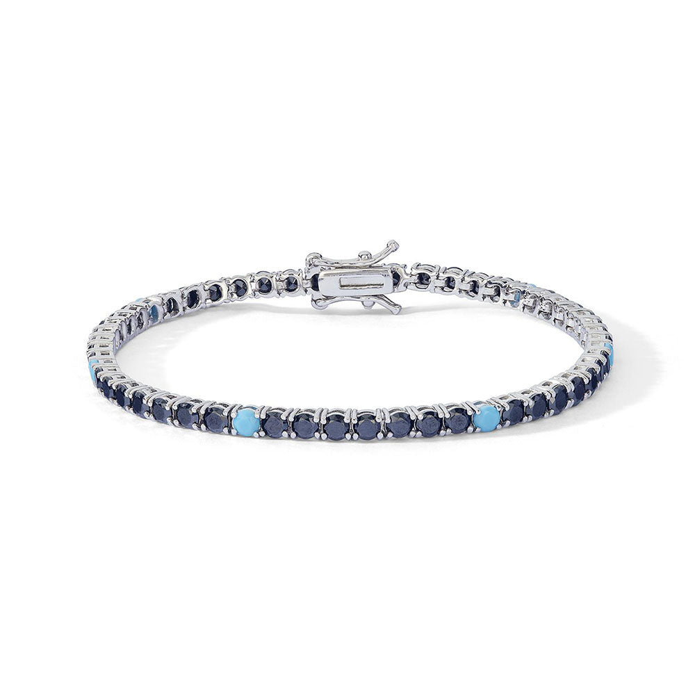 Comete Silver Tennis bracelet 925 turquoise zirconi Ubr 1253 m18