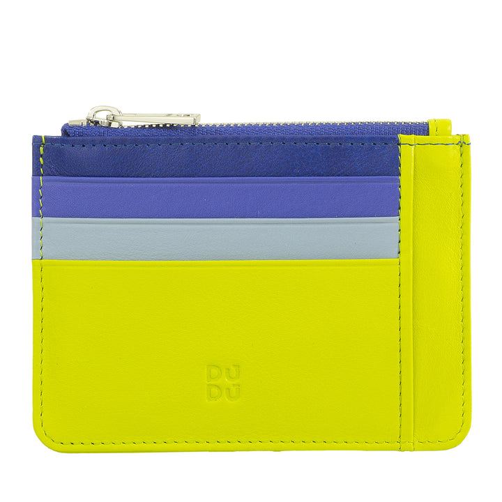 DUDU sachet Credit cards in real colorful leather wallet with zip