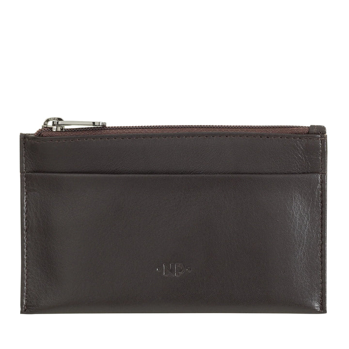 Nuvola Pelle Keychain and Coin Purse in Genuine Nappa Leather Pouch with Zip and 2 rings for keys