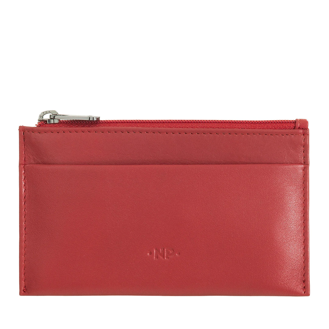 Nuvola Pelle Keychain and Coin Purse in Genuine Nappa Leather Pouch with Zip and 2 rings for keys