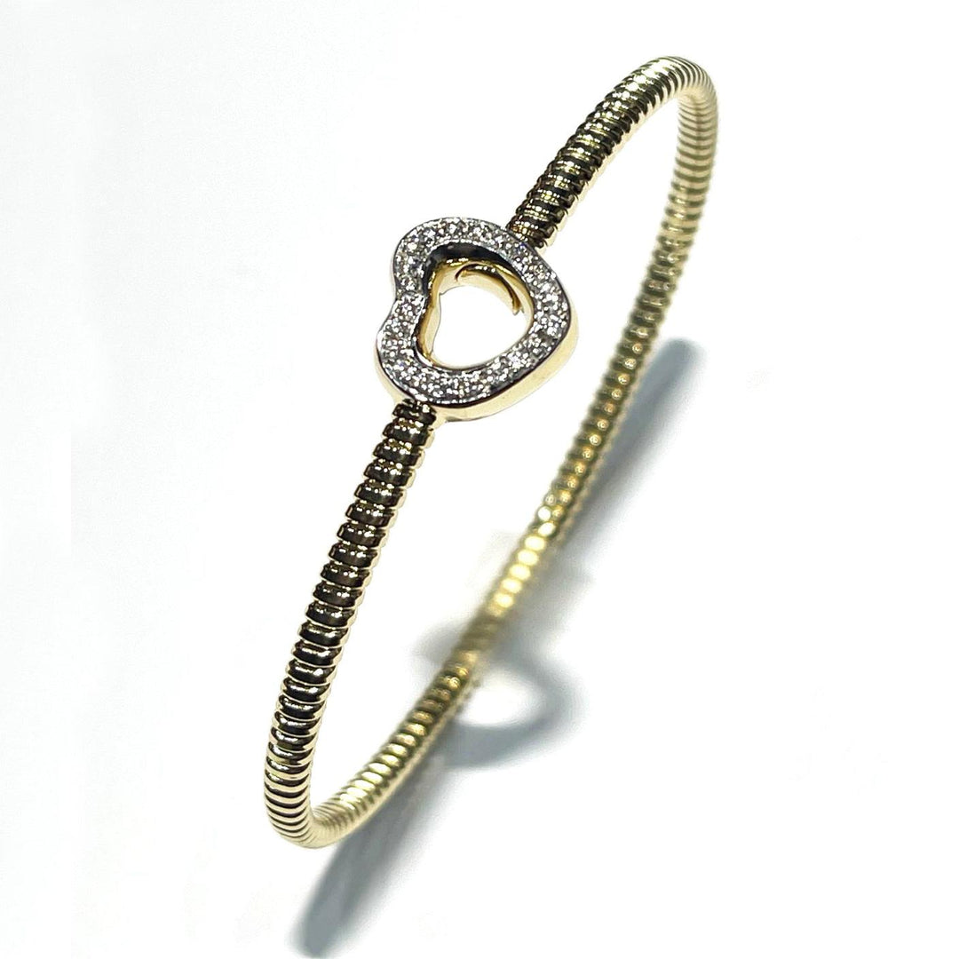 Capodagli bracciale Cuore Tubogas anima titanio oro 18kt diamanti S271 - Capodagli 1937