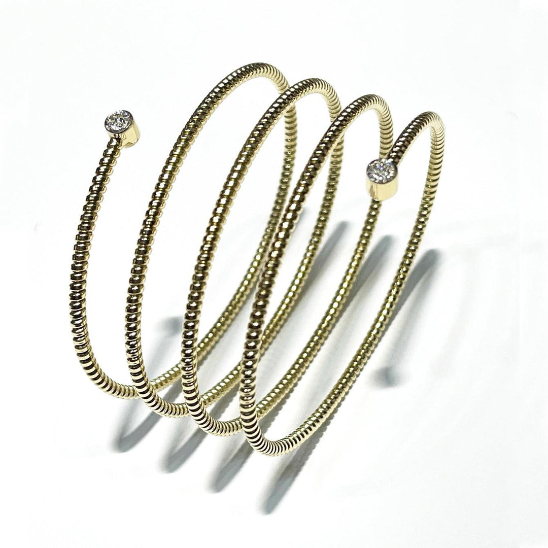 Capodagli bracciale Spirale Tubogas anima titanio oro 18kt diamanti S385 - Capodagli 1937