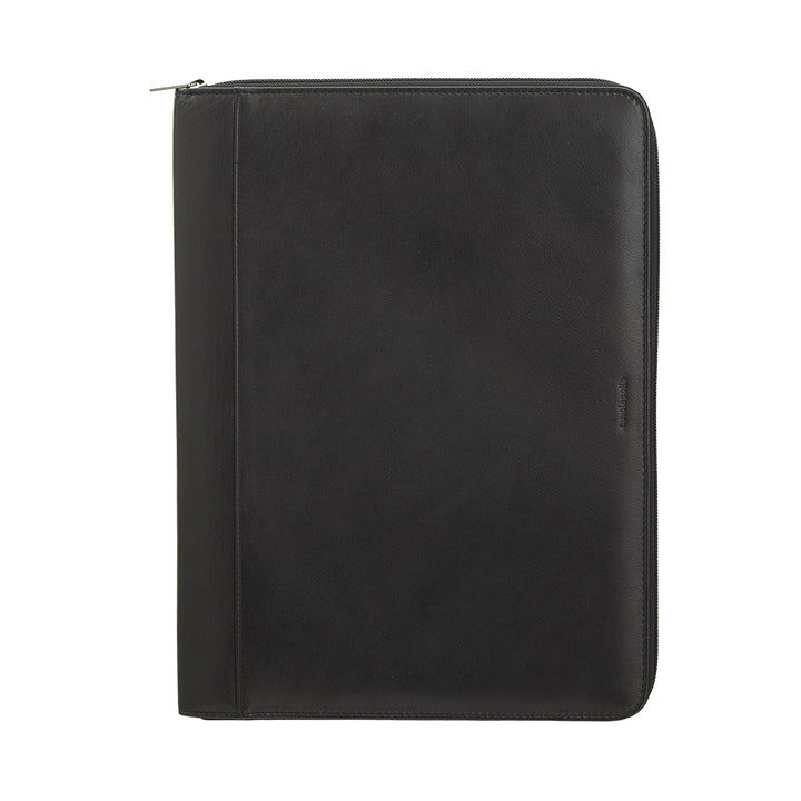 Nuvola Pelle A4 Leather Document Folder, Work Organizer Notepad Holder, Pen Holder, Tablet Holder with Round Zipper