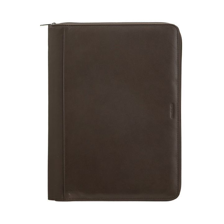 Nuvola Pelle A4 Leather Document Folder, Work Organizer Notepad Holder, Pen Holder, Tablet Holder with Round Zipper