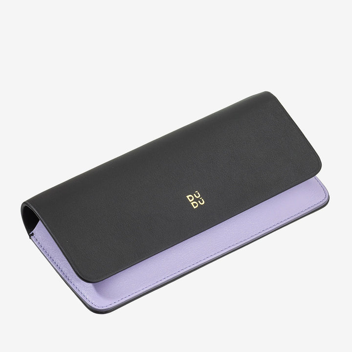 DUDU Eyeglasses and Sunglasses Case in Soft Genuine Leather with Magnetic Closure, Colorful Glasses Case