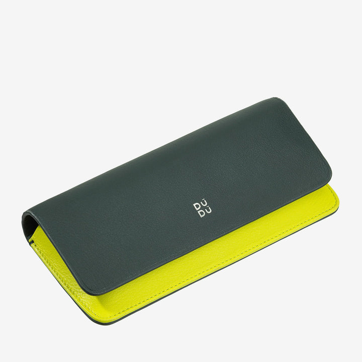 DUDU Eyeglasses and Sunglasses Case in Soft Genuine Leather with Magnetic Closure, Colorful Glasses Case