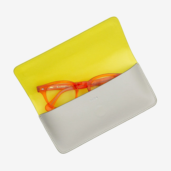 DUDU Eyeglasses and Sunglasses Case in Soft Genuine Leather with Magnetic Closure, Colorful Glasses Case