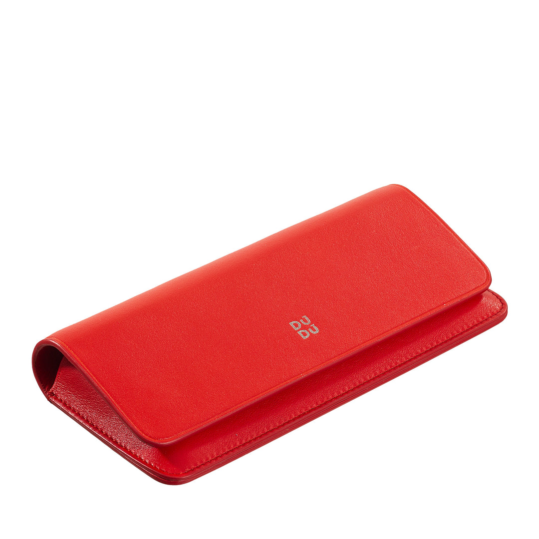 DUDU Eyeglasses Case and Sunglasses in Soft Genuine Leather with Magnetic Closure, Colored Eyeglasses Case