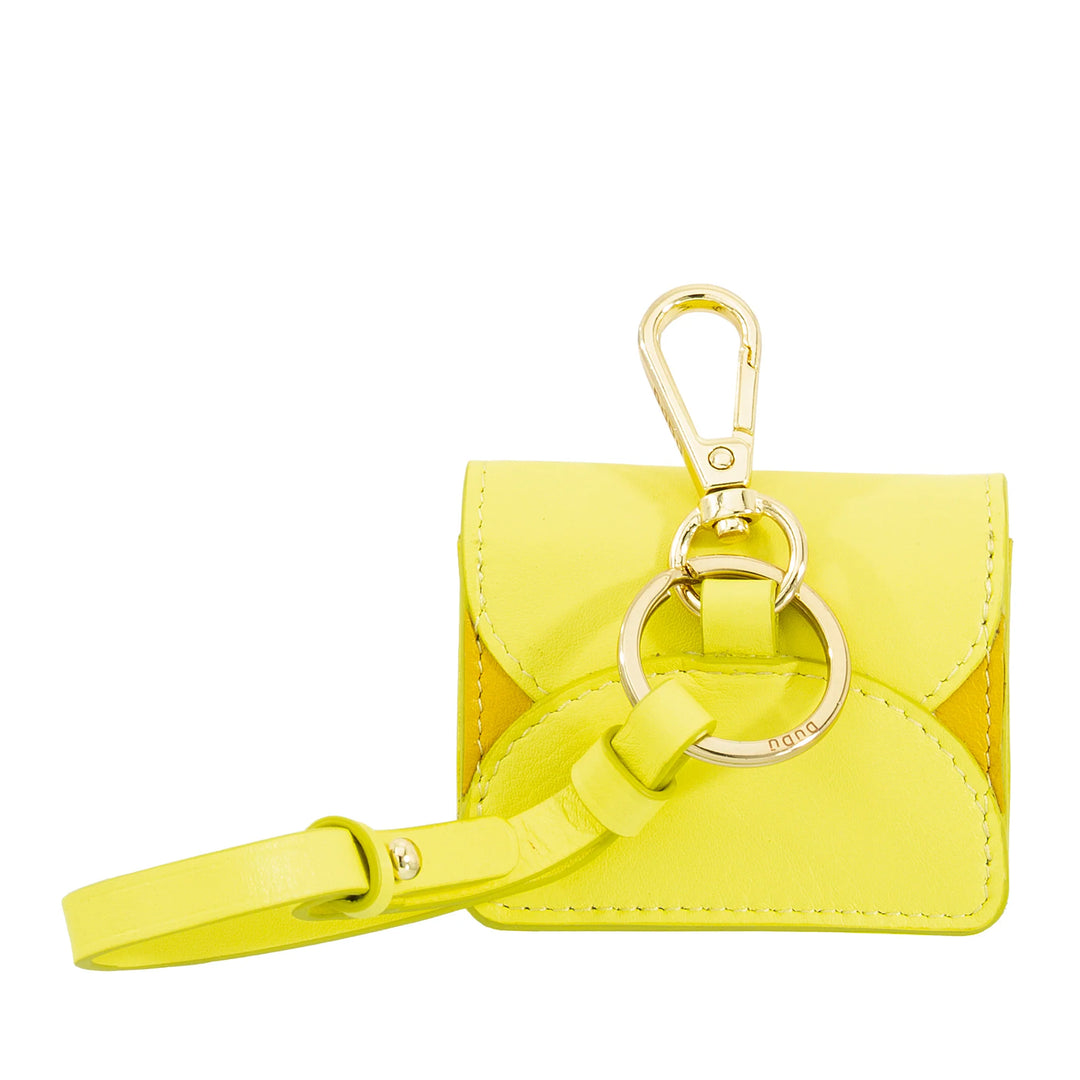 DUDU Air Pod Earphone Case in Genuine Leather with Key Ring - Mini Cover with Carabiner, Elegant and Compact