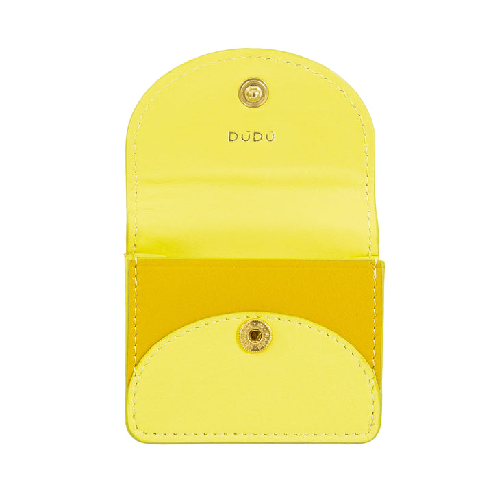 DUDU Air Pod Earphone Case in Genuine Leather with Key Ring - Mini Cover with Carabiner, Elegant and Compact