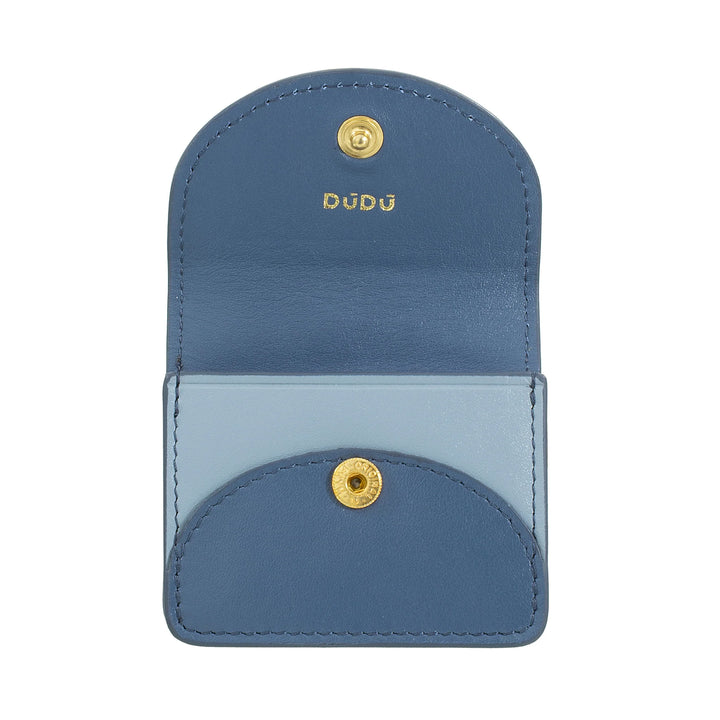 DUDU Air Pod Earphone Case in Genuine Leather with Key Ring - Mini Cover with Carabiner, Elegant and Compact
