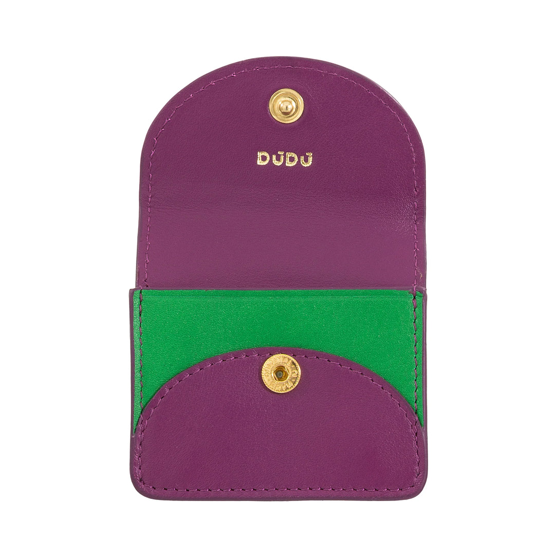 DUDU Air Pod Earphone Case in Genuine Leather with Key Ring - Mini Cover with Carabiner, Elegant and Compact