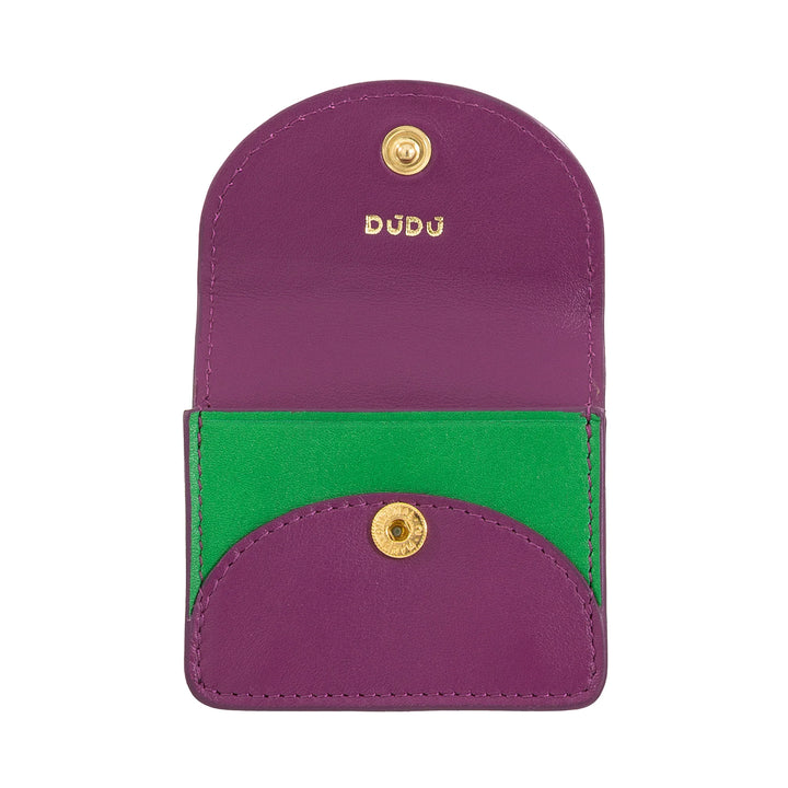 DUDU Air Pod Earphone Case in Genuine Leather with Key Ring - Mini Cover with Carabiner, Elegant and Compact