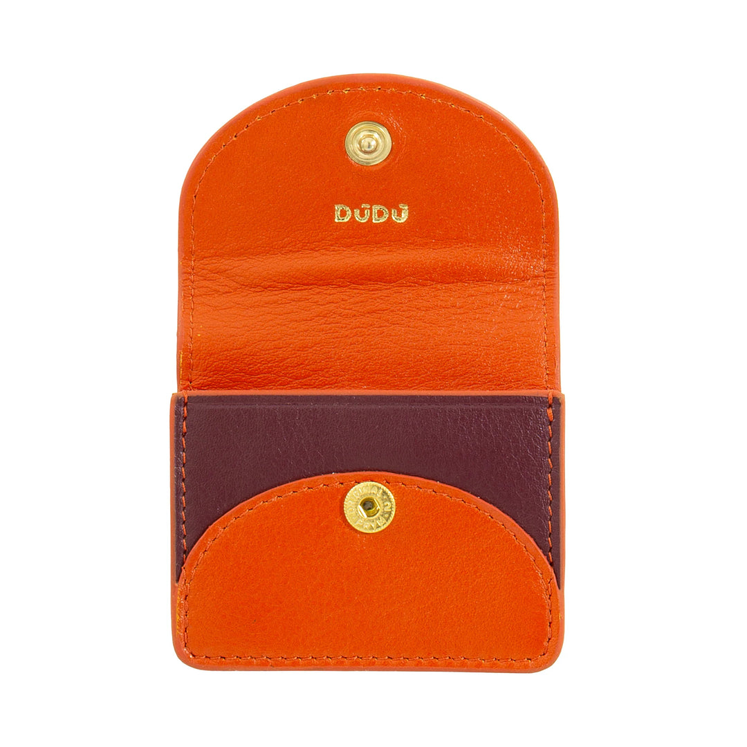 DUDU Air Pod Earphone Case in Genuine Leather with Key Ring - Mini Cover with Carabiner, Elegant and Compact