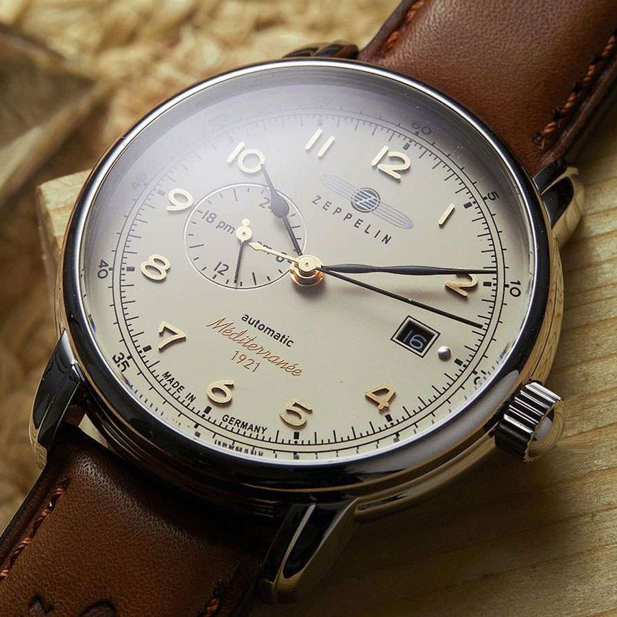 Zeppelin LZ121 Mediterranèe 24ore 40mm beige automatic steel 9668-5