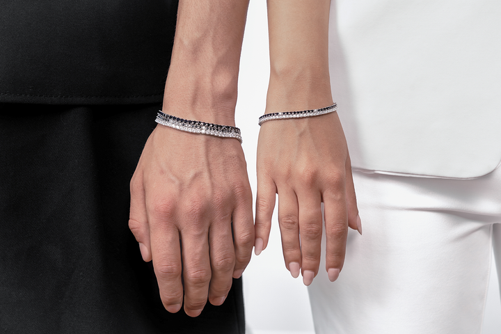 Comete Tennis in Steel with white and black Zircons UBR1299