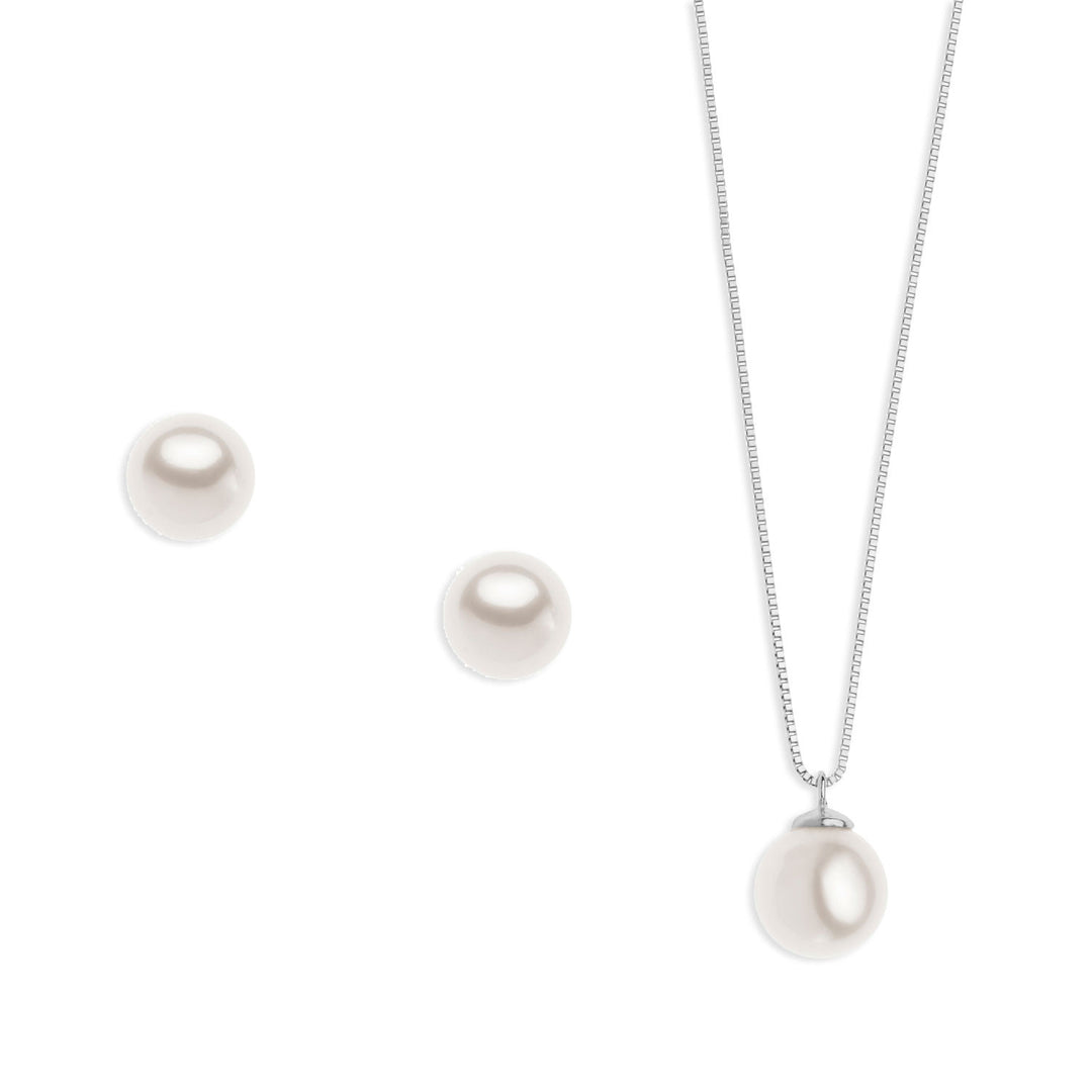 Comete Necklace and Earrings with Pearl in Gold KIT564696