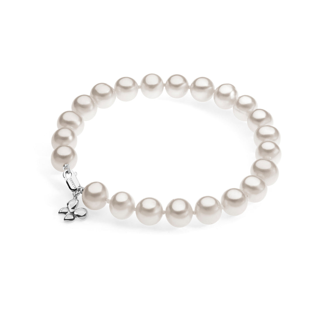 Comete White gold pearl bracelet with butterfly BRQ237