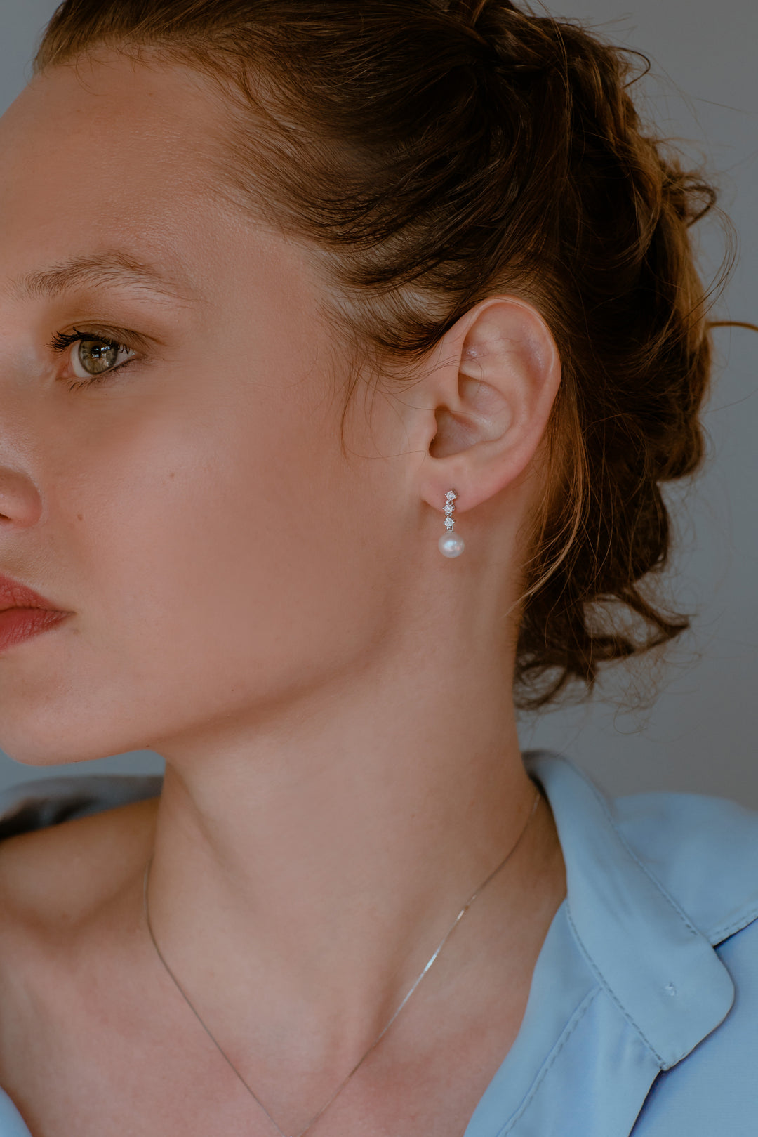 Comete Pearl Earrings in Gold and Diamonds Trilogy ORP740