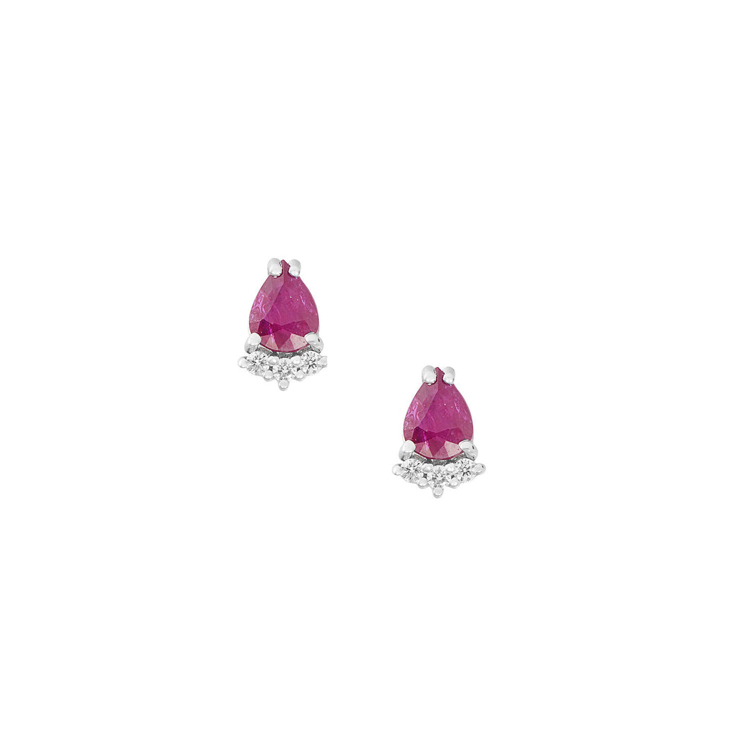 Comete Earrings in 750‰ Gold, Diamonds and Rubies drop ORB1150