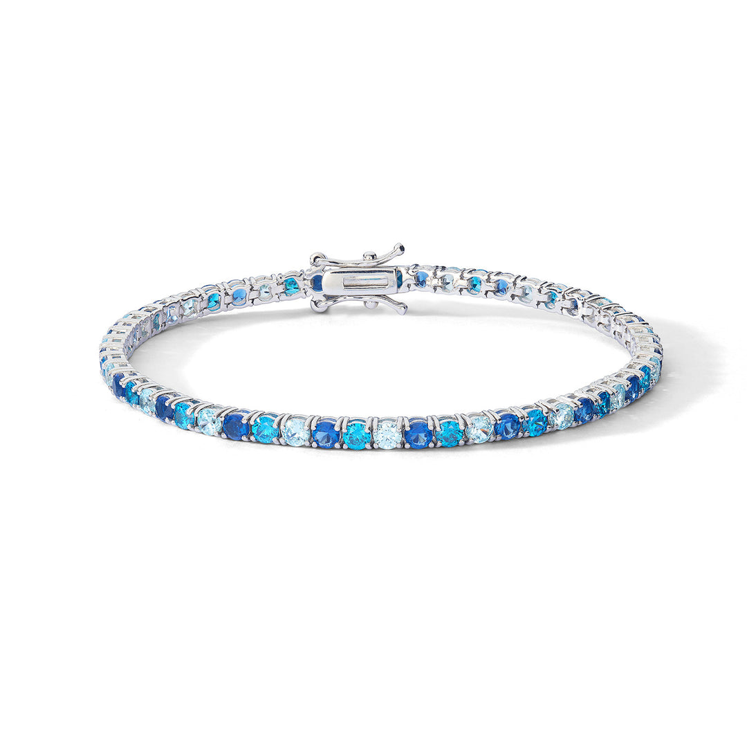 Comete Silver Bracelet with Zircons Sapphire, Topaz and Aquamarine BRA267M18