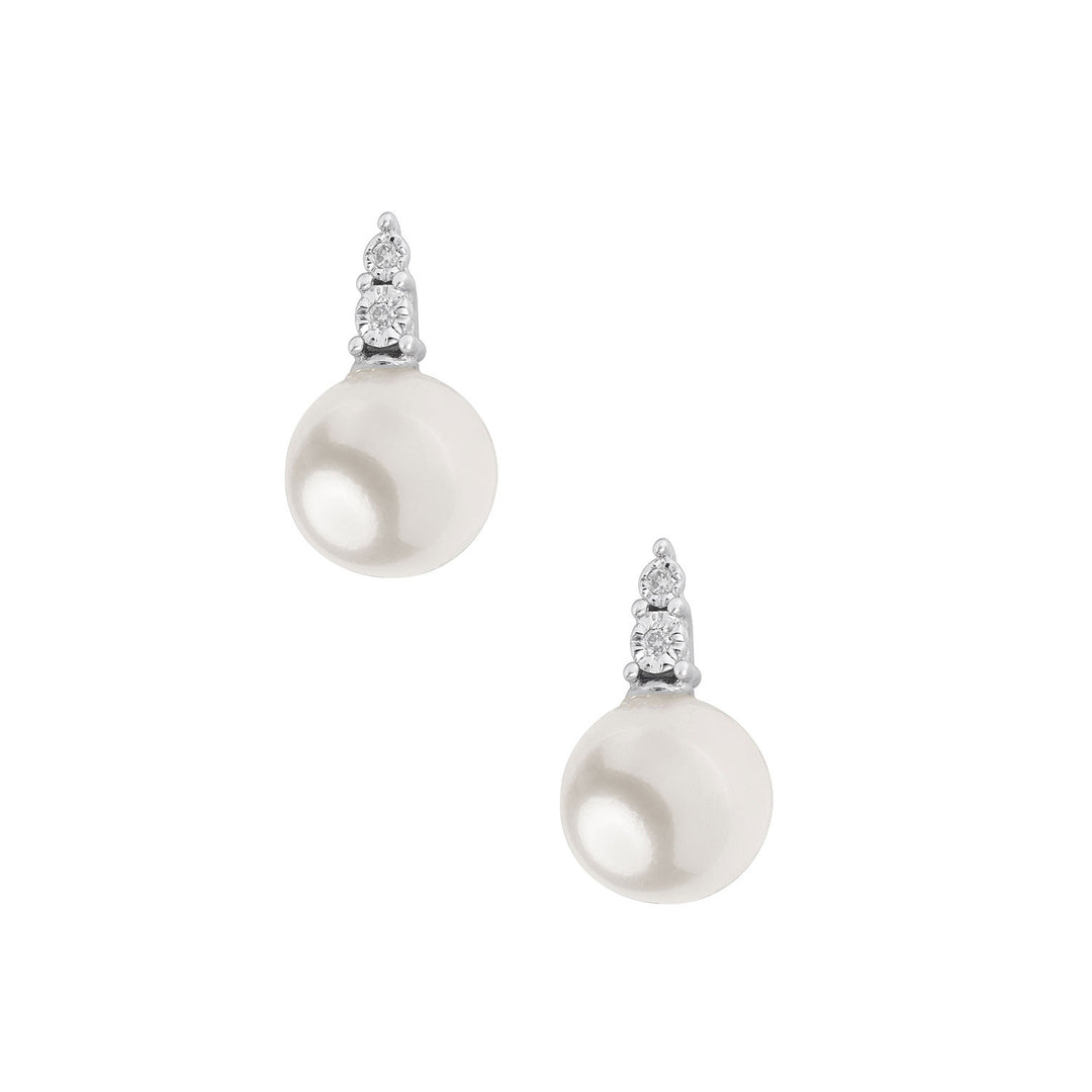 Comete Pearl Earrings in white gold and diamonds ORP767