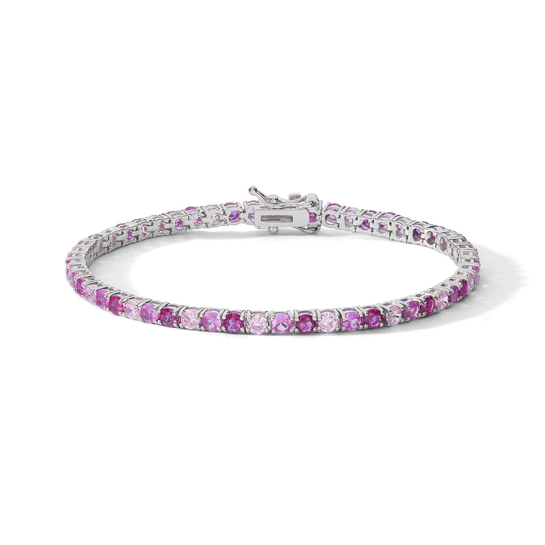 Comete Silver Bracelet with Ruby and Pink Zircons BRA268M17